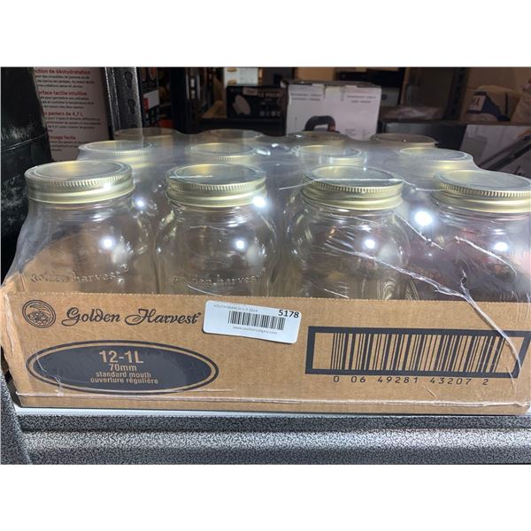 Golden Harvest Mason Jars 12 x 1L