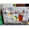 Image 1 : Anchor Hocking 16 Piece Glassware Set