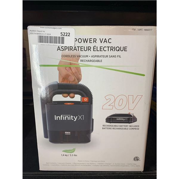 Infinity X1 Power Vac Cordless Vacuum
