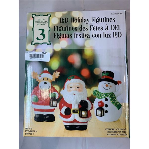 LED Holiday Figurines 3 Piece