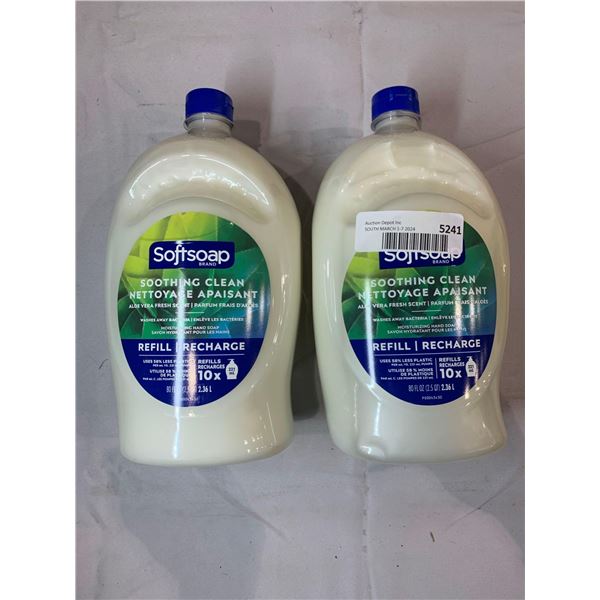 Lot of 2 Soft Soap Soothing Clean Hand Soap 2 x 2.36L