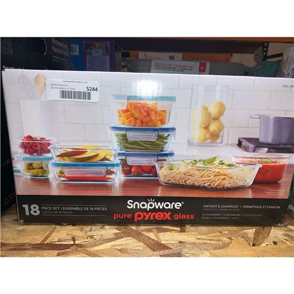 18 Piece Snapware Pure Pyrex Glass