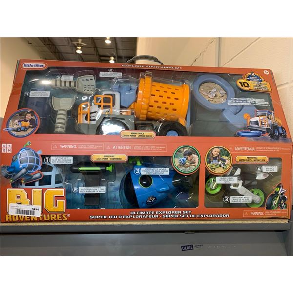 Little tikes big adventures 3 pack of toys,  mining truck, submarine, motorcycle