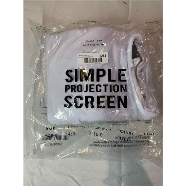 Simple projection screen, 100inch size, 16:9 scale
