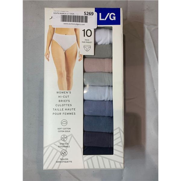 Eddie Bauer womens hi-cut briefs / underwear, pack of 10 size large