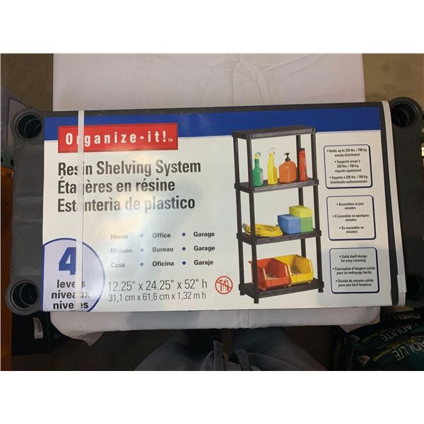 Organize it! Resin shelving system, 4 levels of shelves