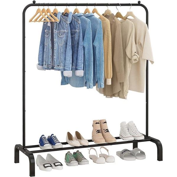 Garment rack / clothing rack. Black in colour