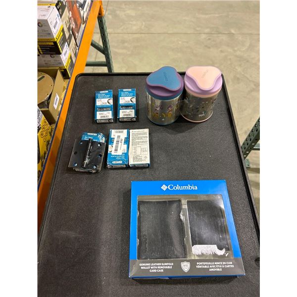 Columbia geniune slim leather wallet, 5 door hinges, 2 contigo travel thermos