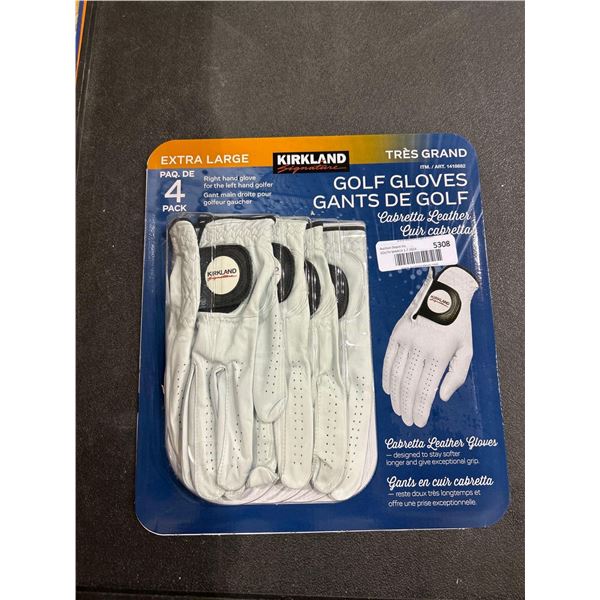Kirkland signature 4 pack of golf gloves, size extra large