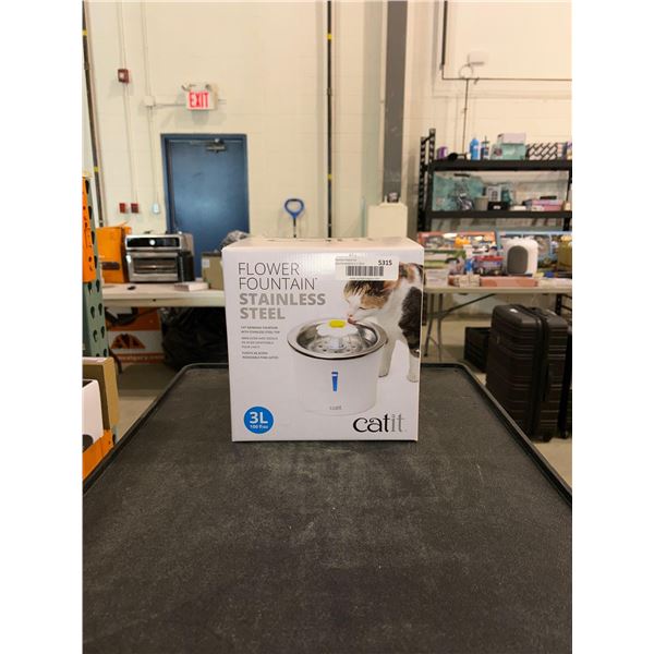 Catit stainless steel flower water fountain, 3L capacity