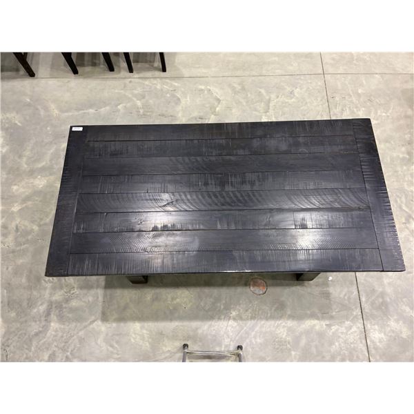 Dinning room table with 6 leather chairs 78.5"x39"