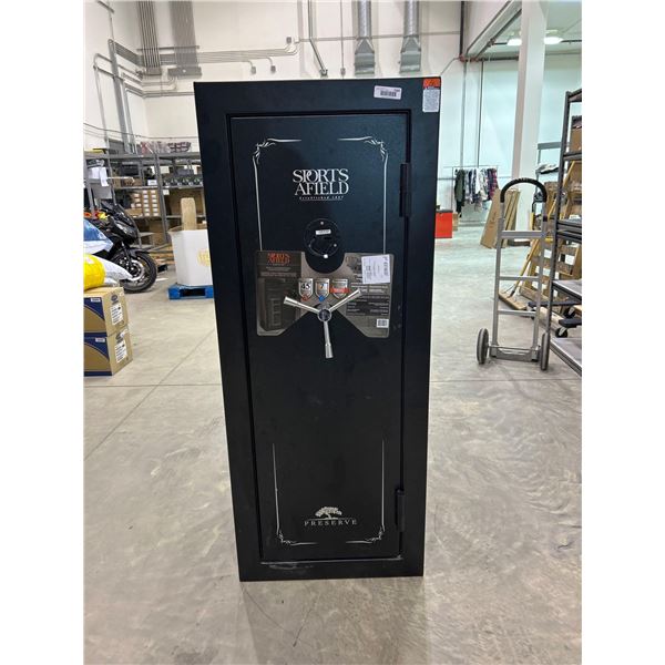 Sports Afield gun safe, holds up to 24 firearms 59"x24"x20" -SOLD AS IS