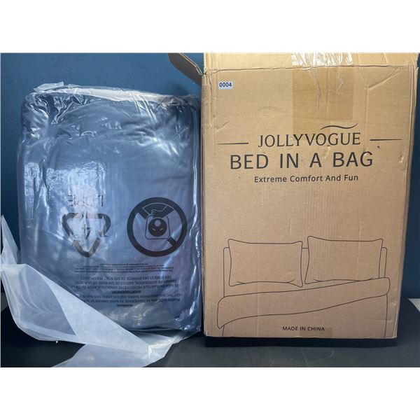 Lot of 1 JollyVogue Bed In A Bag Queen Size Comforter Bedding Set - Blue