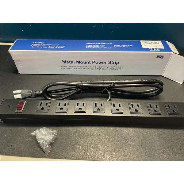 Lot of 1 Metal Mount 8-Outlet Power Strip Surge Protector w/ 6FT Cord - Brand New!