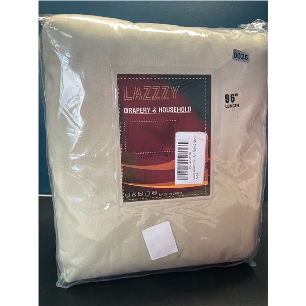 Lot of 1 Pack of Lazzzy Velvet Curtains - 2 Panels - 96 inch length