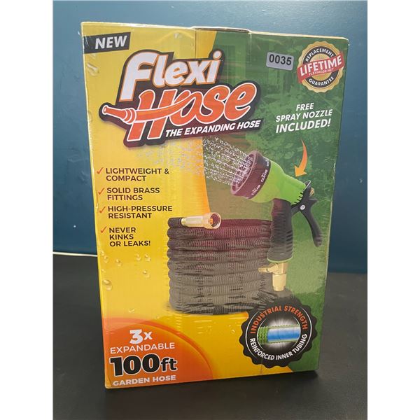 Lot of 1 Flexi Hose 100FT Expandable Garden Hose with Nozzle - BRAND NEW SEALED!