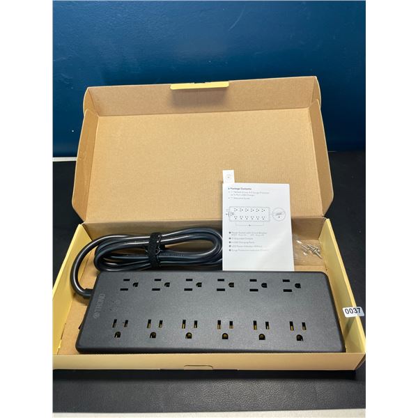 Lot of 1 Trond Prime Power Bar/Surge Protector with 12 Outlets & 4 USB Ports - Brand New!