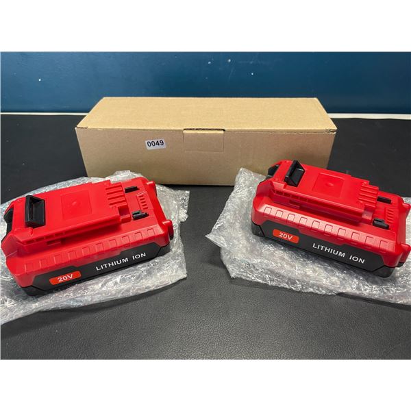 Lot of 2 Li-Ion 20V 3.0Ah Rechargeable Batteries for Porter Cable Tools - Model PCC680L