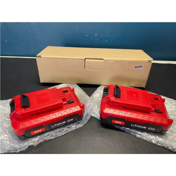 Lot of 2 Li-Ion 20V 3.0Ah Rechargeable Batteries for Porter Cable Tools - Model PCC680L