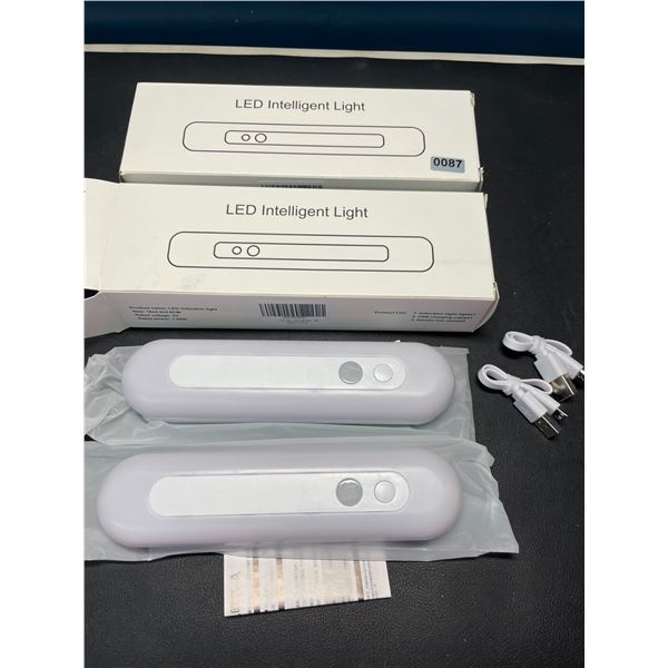 Lot of 2 Multi-Packs of LED Motion Sensor Lights - Rechargeable - 2 Lights Per Box/4 Total