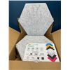 Image 1 : Lot of 1 Box of Acoustic Foam Wall Panels - 12 PCS - 12" x 10" x 0.4" - Hexagon Sound Proof Panels