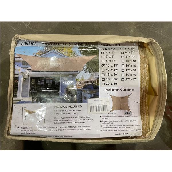 Lot of 1 Rectangle Sail Shade  10'x13'