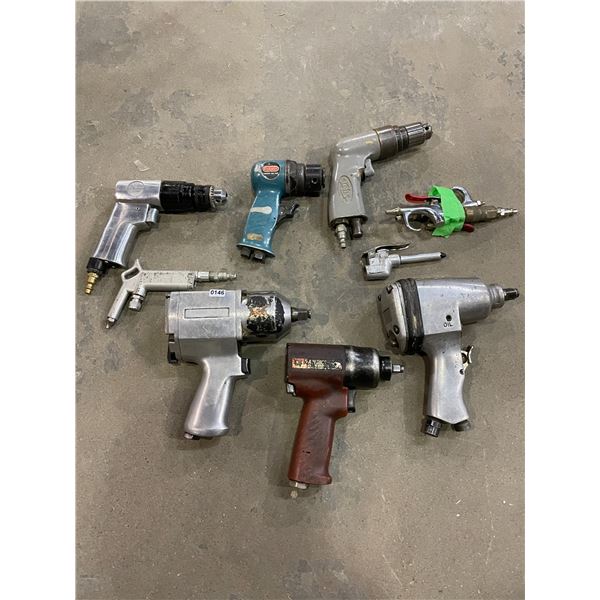 Lot of 9 Assorted Air Tools - Used