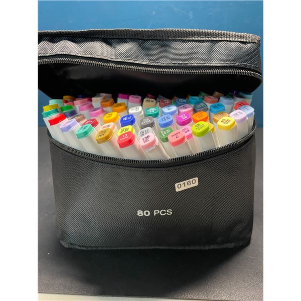 Lot of 1 Multi-Pack of Alcohol Dual-Tip Aritst Markers - 80 PCS/Colours - Brand New!