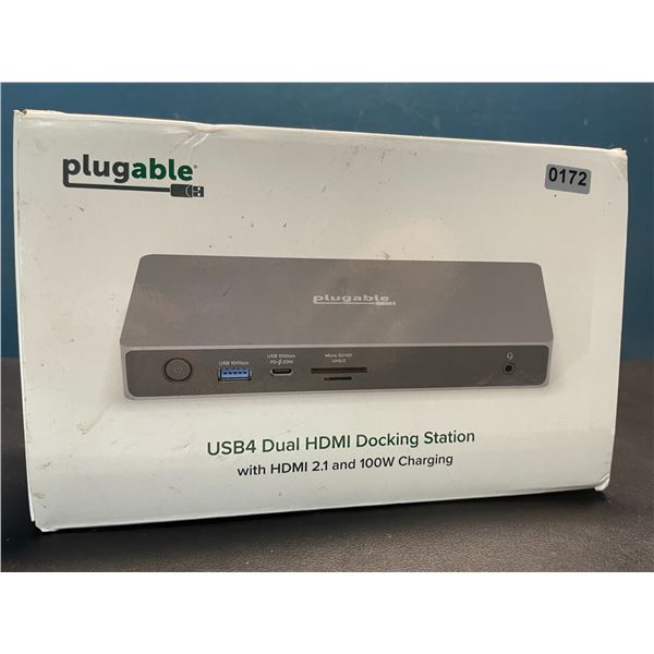 Lot of 1 Plugable USB4 Dual HDMI Docking Station