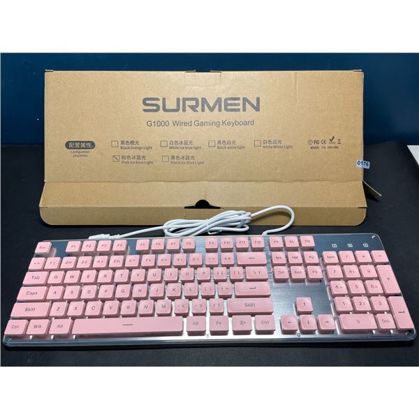 Lot of 1 Surmen G1000 Wired Gaming Keyboard - Pink - Brand New!