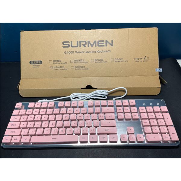 Lot of 1 Surmen G1000 Wired Gaming Keyboard - Pink - Brand New!
