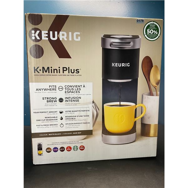 Lot of 1 Keurig K-Mini Plus - Single Serve K-Cup Pod Coffee Maker (Matte Black) - BRAND NEW!!