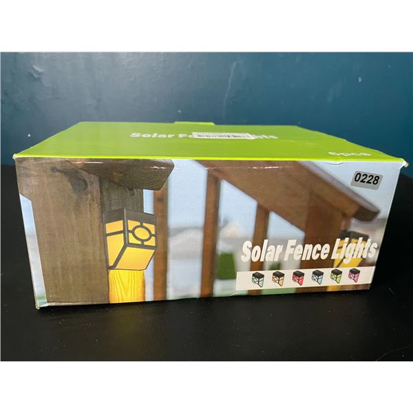 Lot of 1 Box of LED Solar Fence Lights - 6PCS in Box - Brand New!