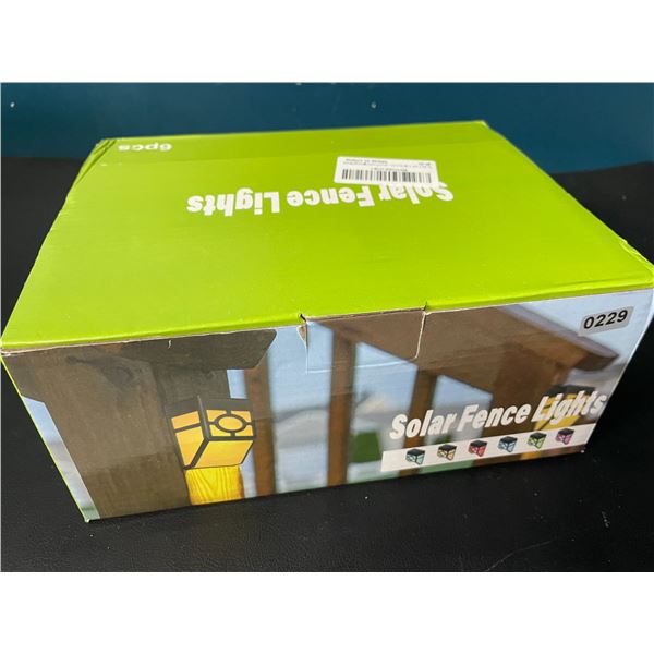 Lot of 1 Box of LED Solar Fence Lights - 6PCS in Box - Brand New!