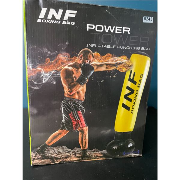 Lot of 1 Inflatable Punching Bag/Boxing Bag w/ Foot Pump - Brand New! (Stands Approx. 5FT Tall)