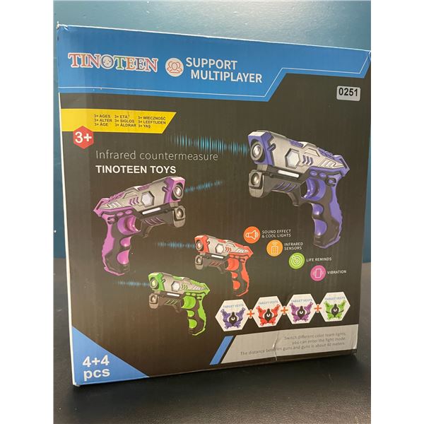 Lot of 1 Tinoteen 4-Player Laser Tag Toy Set - 4 Guns/4 Vests Included