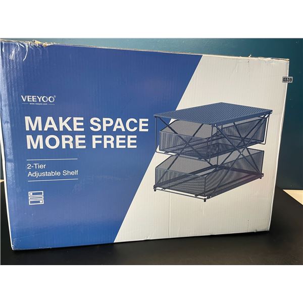 Lot of 1 VeeYoo 2-Tier Adjustable Shelf - Black - Large