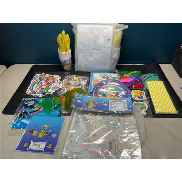 Lot of 2 Pokemon Birthday Party Sets - Includes Decor, Plates, Cups, Balloons, etc.