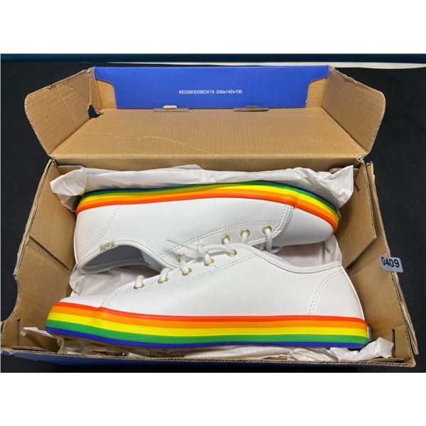 Lot of 1 Pair of Keds Kickstart White/Rainbow Sneakers - Brand New!