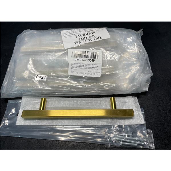 Lot of 1 Multi-Pack of Brushed Brass Drawer Pulls - 5Inch - 10PCS Included