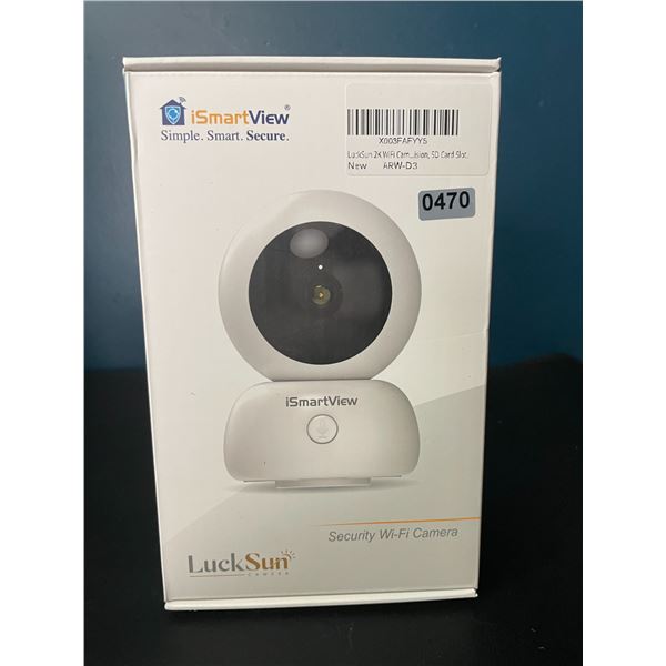 Lot of 1 LuckSun iSmartView Indoor Security WiFi Camera - Brand New!