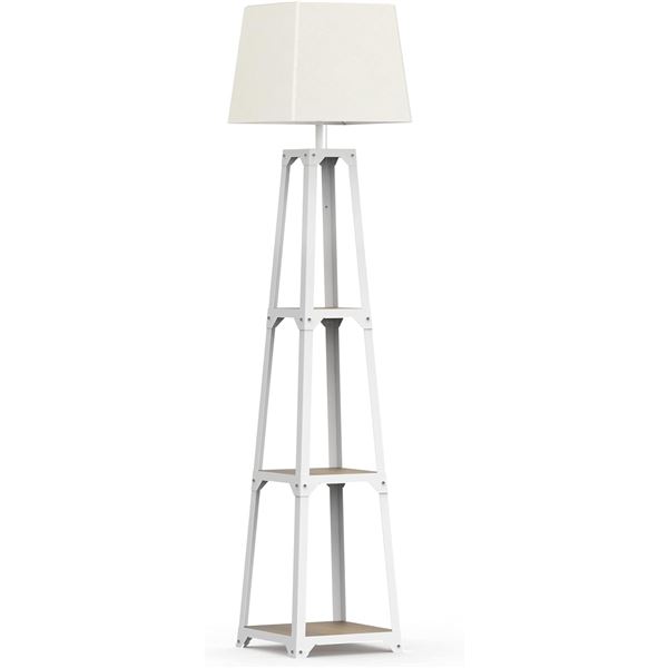 Lot of 1 Wampat Shelf Floor Lamp - Modern Standing Floor Lamp/Light with Shelves - Brand New!!