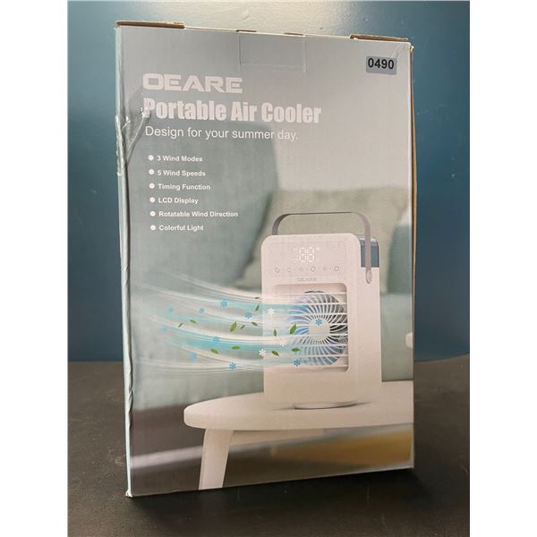 Lot of 1 Portable Air Cooler w/ LCD Display. Colorful Night Light & 5 Fan Modes