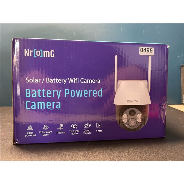 Lot of 1 Nromg Solar/Battery Powered PTZ Security Wifi Camera - Brand New!