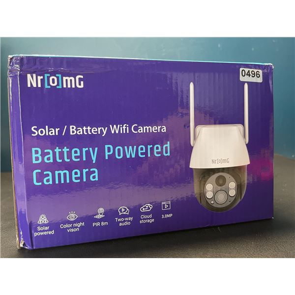 Lot of 1 Nromg Solar/Battery Powered PTZ Security Wifi Camera - Brand New!