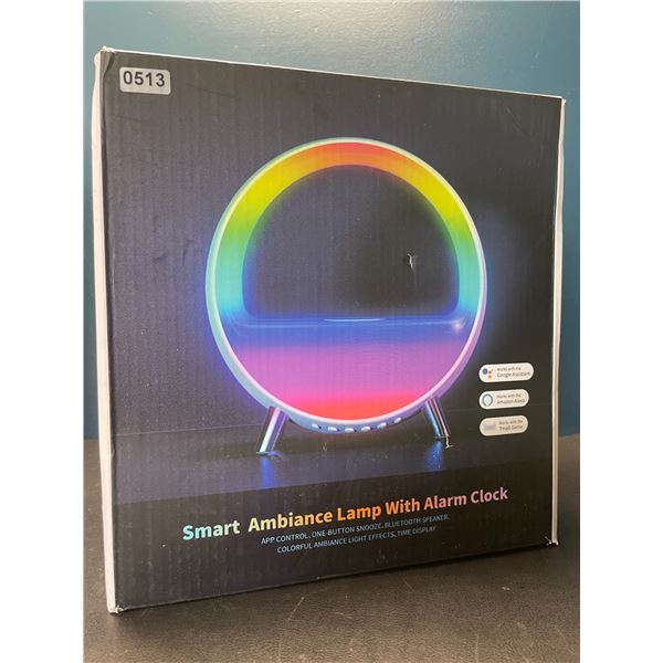 Lot of 1 Colorful Smart Ambience Lamp Blueooth Speaker with Alarm Clock - Brand New!