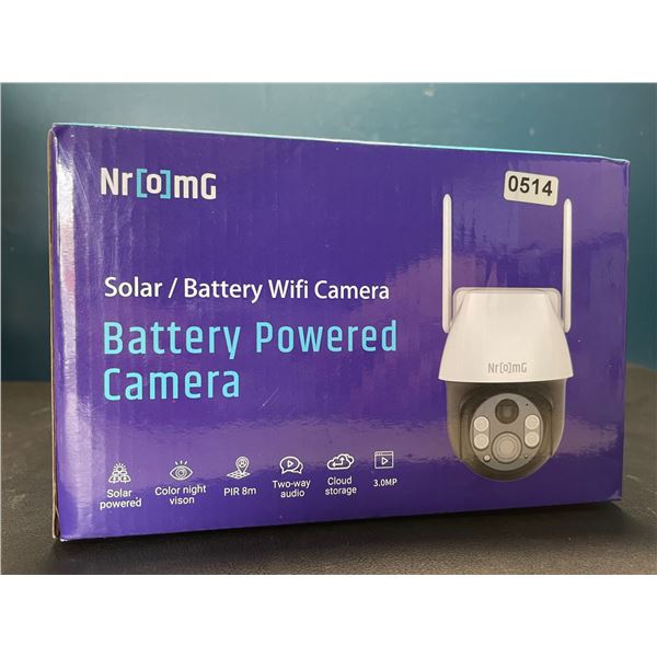 Lot of 1 Nromg Solar/Battery Powered PTZ Security Wifi Camera - Brand New!