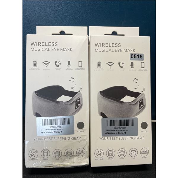Lot of 2 Wireless Musical Eye Masks/Bluetooth Sleep Masks - Brand New!