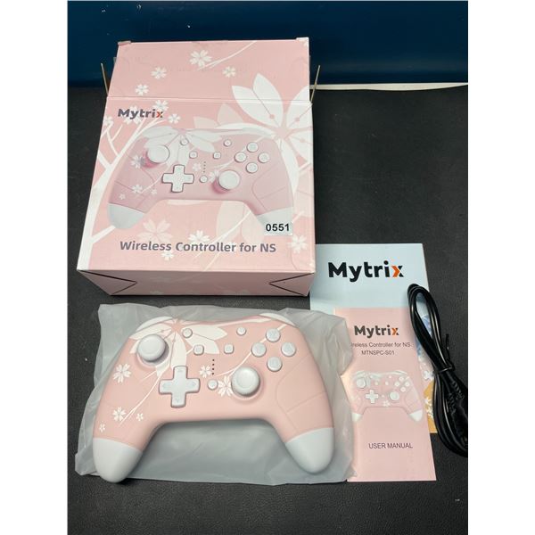 Lot of 1 Mytrix Wireless Controller for Nintendo Switch - Pink Cherry Blossom Design - Brand New!