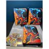 Image 1 : Lot of 3 Leather Pokemon Premium Card Binders - Charizard Design - w/ 6 Gold Metal Fan Art Cards
